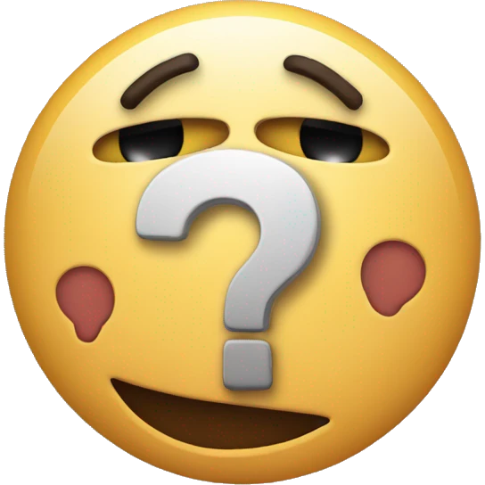 surprised emoticon holding question mark emoji