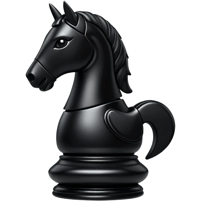 black chess pieces, knight piece emoji