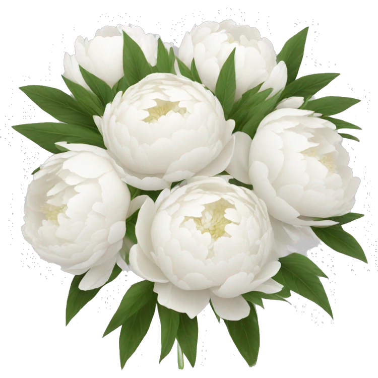 White peonies bouquet  emoji