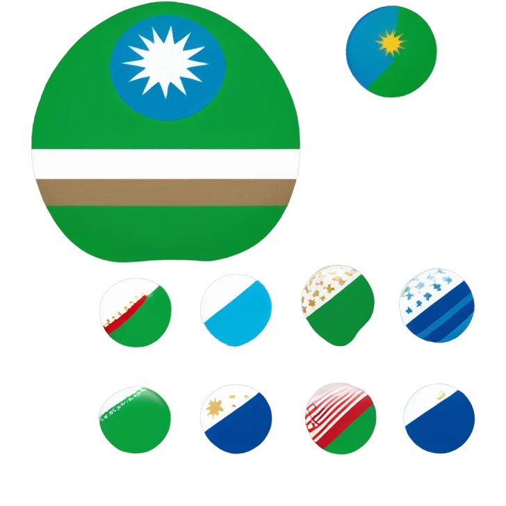 draw the flag of uzbekistan with the coat of arms emoji