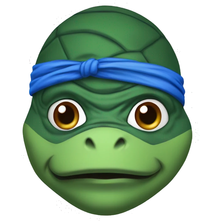 Teenage mutant ninja turtle head with blue bandana emoji