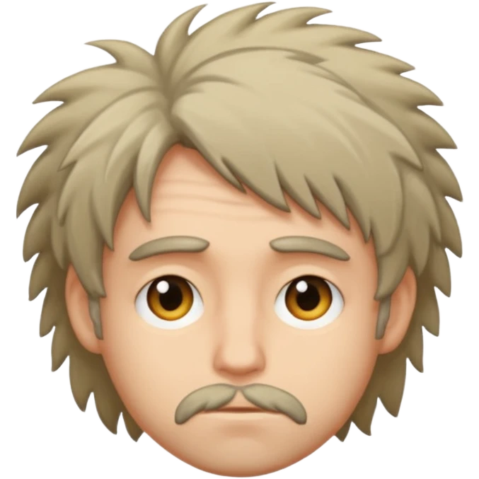 scruffy hair bum face emoji