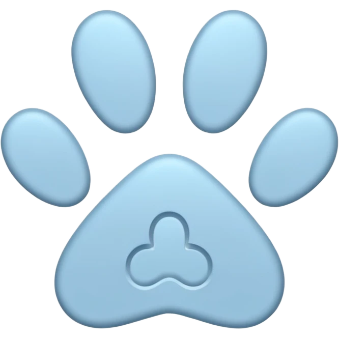 a pastel blue pawprint emoji