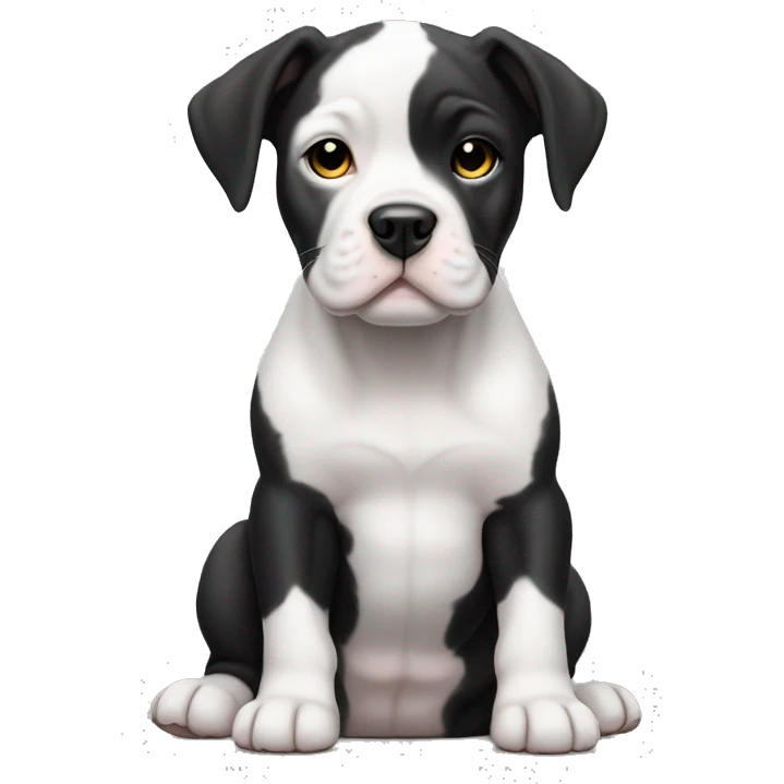 Black and white English staffordshire puppy full body emoji