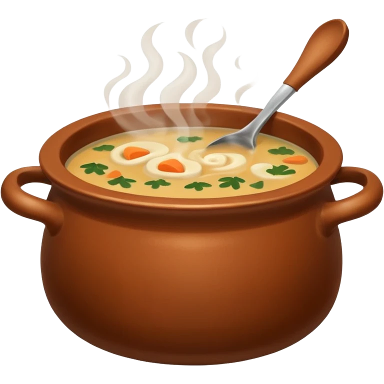 brown pot with soup emoji