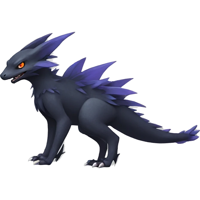 cool edgy colorful Dark-type nargacuga Pokémon full body emoji