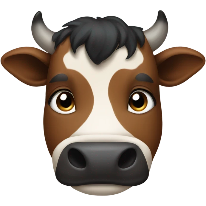 A brown cow with a black head  emoji