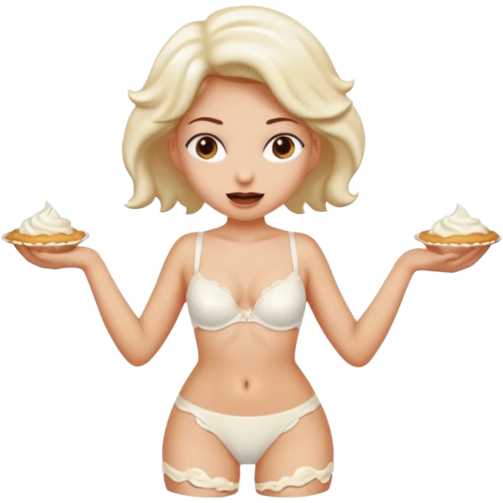 Cream pie pushed into female's panties emoji