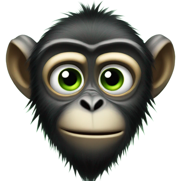 Angry spider monkey with green eyes emoji