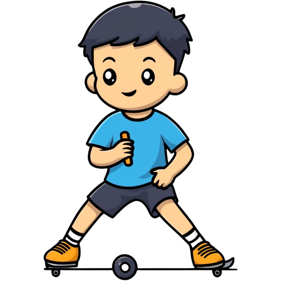 Young boy playing with toy emoji