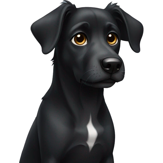A black medium-sized dog with slightly curly hair emoji