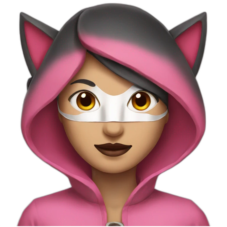 pink women wearing a kitsune mask emoji