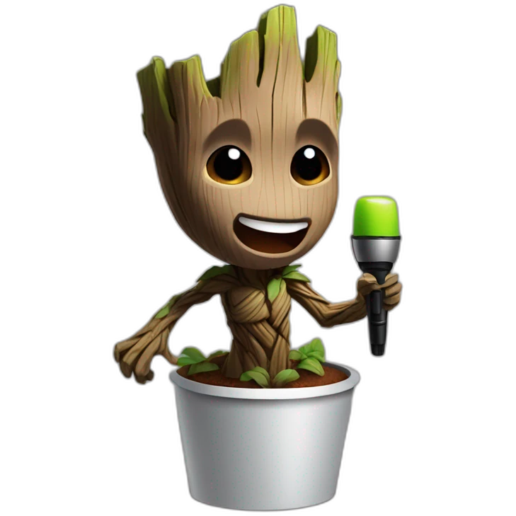 Groot sing karaoke emoji