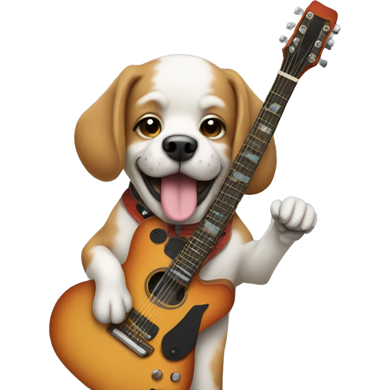 Dog playing guitar  emoji