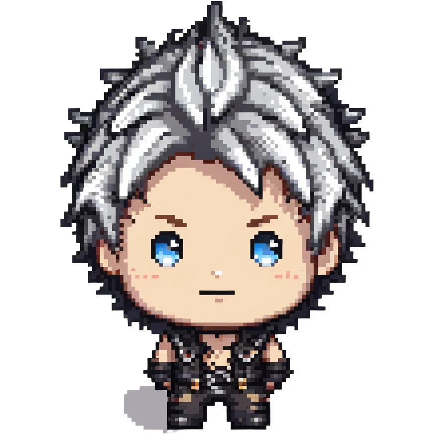 cool chibi male face with spiky hair emoji