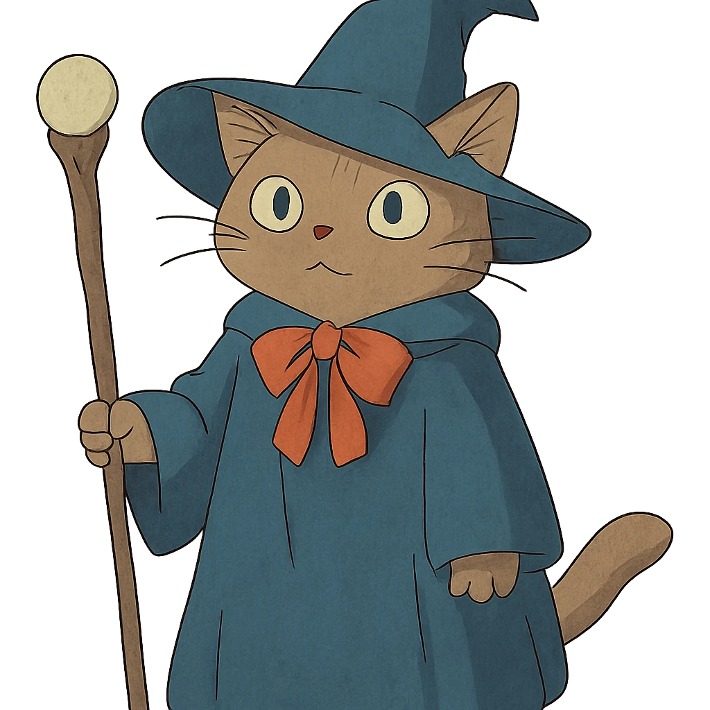 ghibli style wizard cat emoji