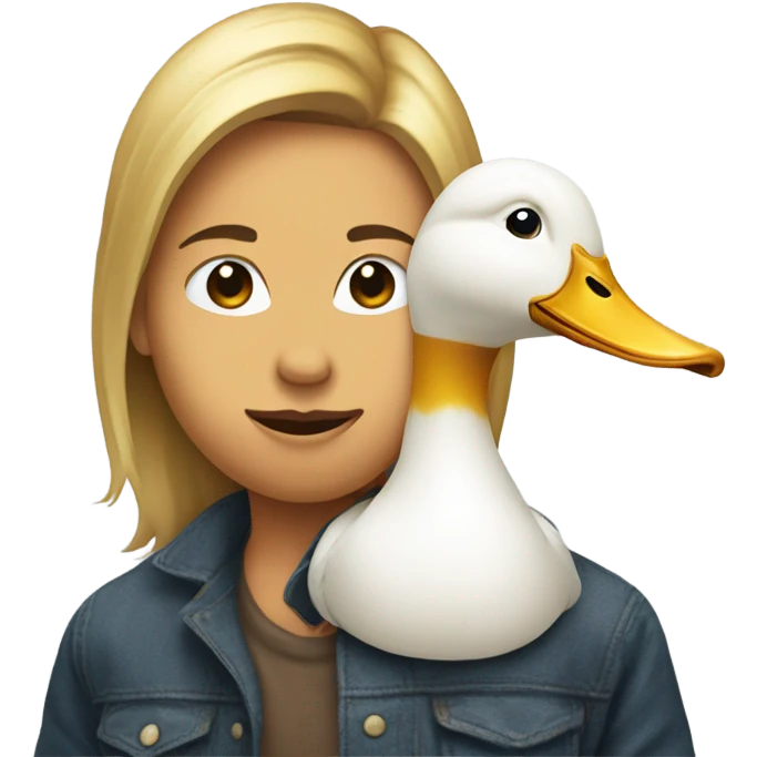 Duck sitting on face emoji