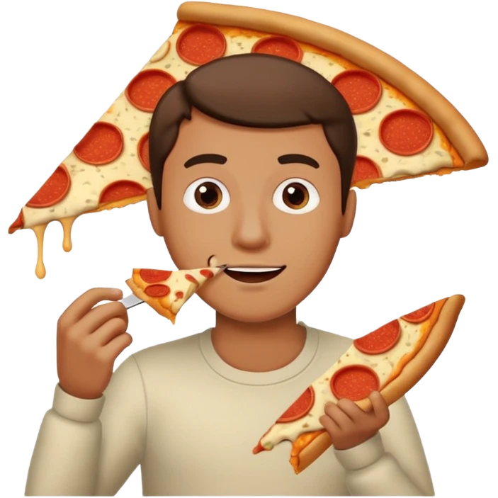 man who eat pizza
 emoji