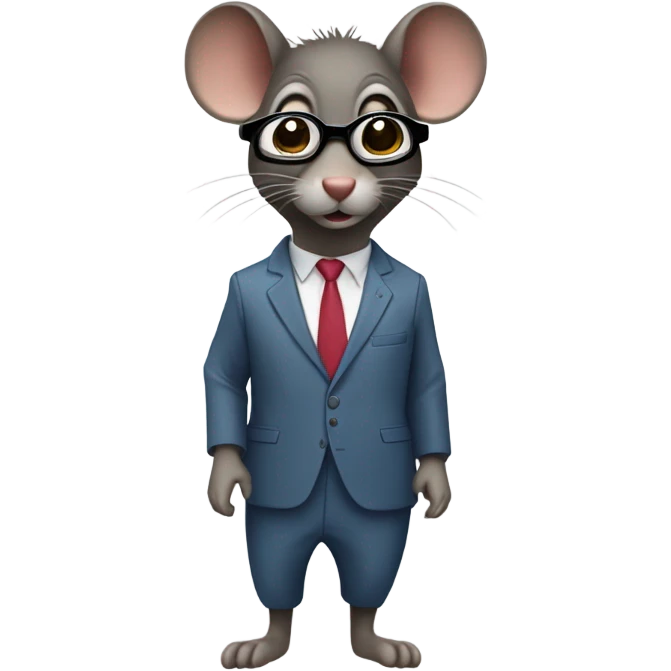 Un raton con traje semi deportivo con lentes oscuros emoji