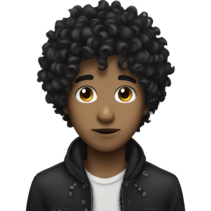 emo boy with curly hair emoji