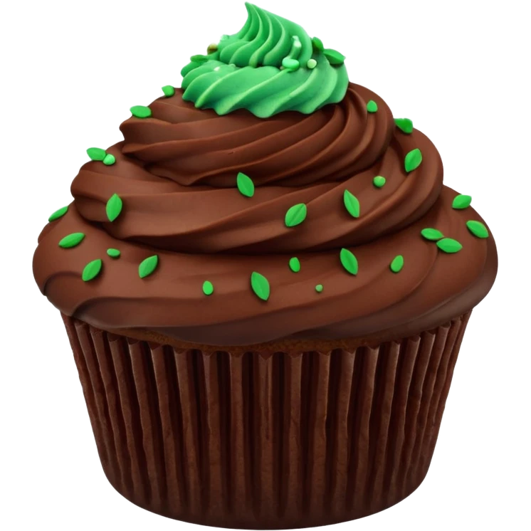 chocolate mint cupcate emoji