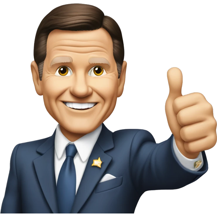 Kenneth Copeland with thumbs up in front of a jet emoji