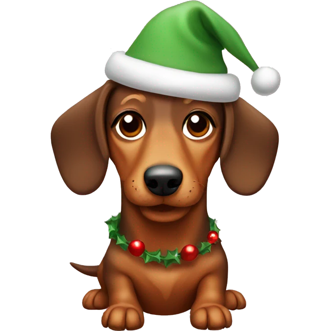 christmas dachshund dog emoji