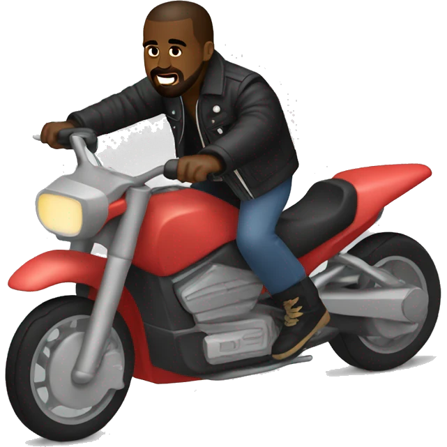 kanye west riding a motorcycle  emoji