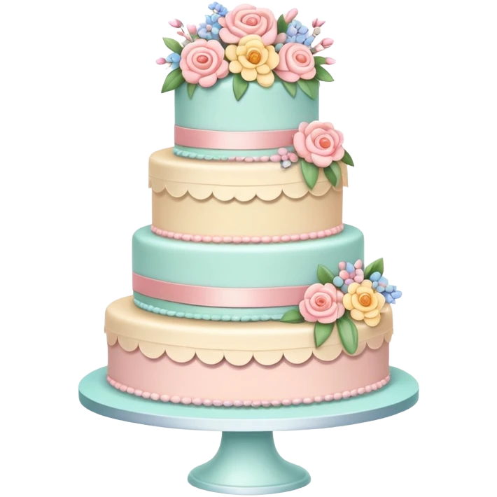 Romantic pastel wedding cake emoji