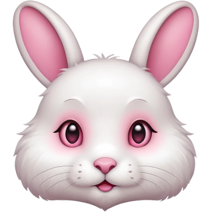 White rabbit BIG PINK heart eyes  emoji