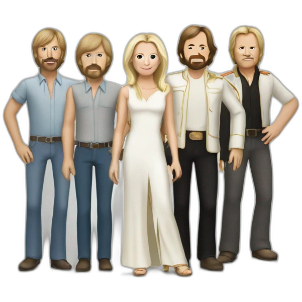 Abba with all band members, full body emoji
