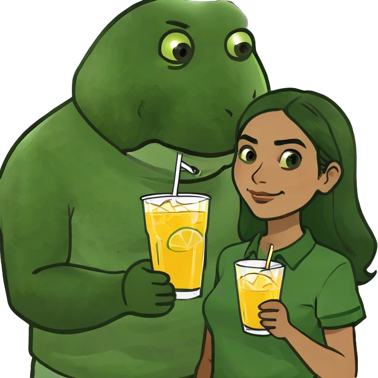 White guy and Mexican girl getting drinks emoji