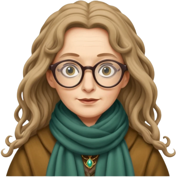 Professor Sybill Trelawney wearing glasses emoji
