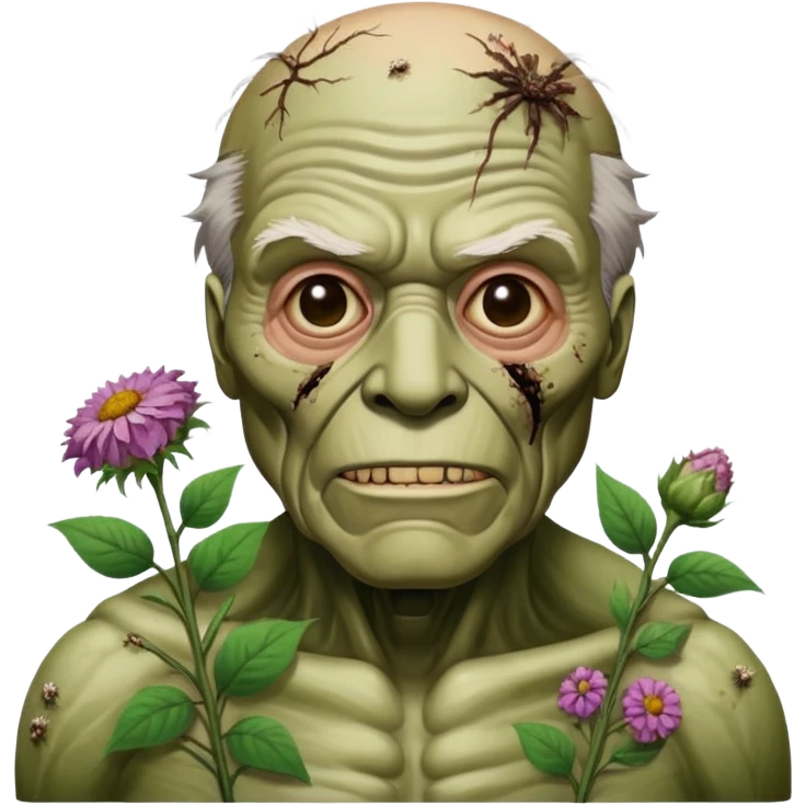 Gardener old Bob dead flowers from the toxic avenger emoji