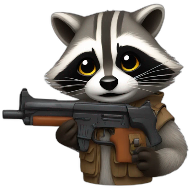 Raccoon-with-a-gun emoji