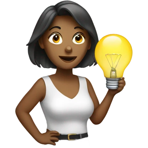 Woman with lightbulb emoji