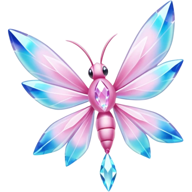 Shiny luminescent translucent diaphanous Diancie-Palkia-Amaura-Aurorus-Salamence-aesthetic-fusion-crystal-fly-decoration-deco-thing-object emoji