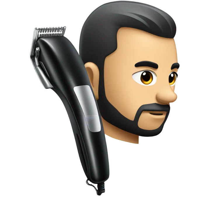 Black hair clipper emoji
