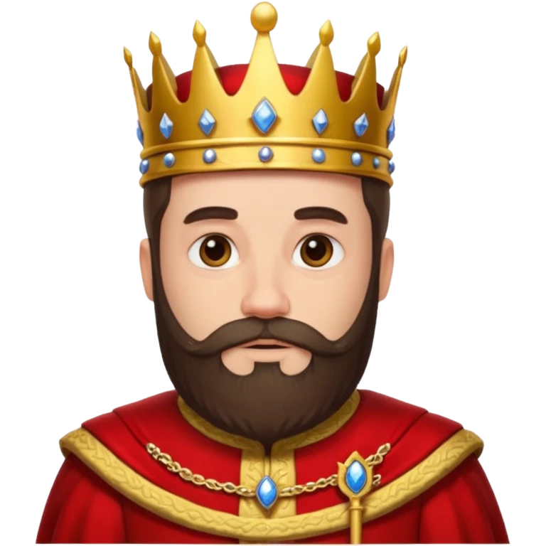 bearded  uncrowned king  red  ROYAL outfit emoji