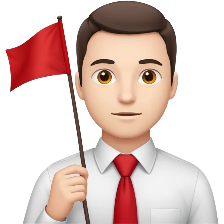 tie man red flag emoji