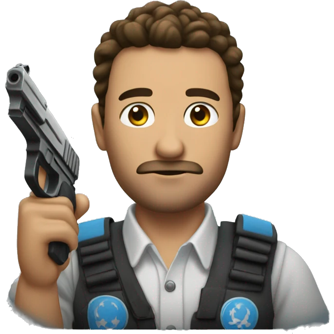 Un hombre con una pistola emoji