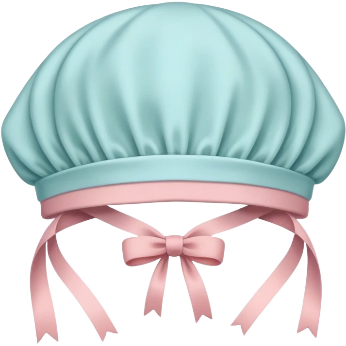 A standalone bonnet emoji, soft fabric, pastel-colored, with a delicate ribbon tie — no face or background emoji