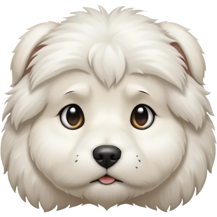 Sad white fluffy dog emoji