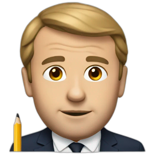 macron with pencil emoji