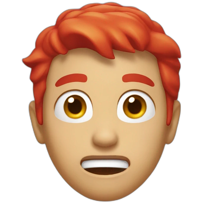 Red's face screams emoji