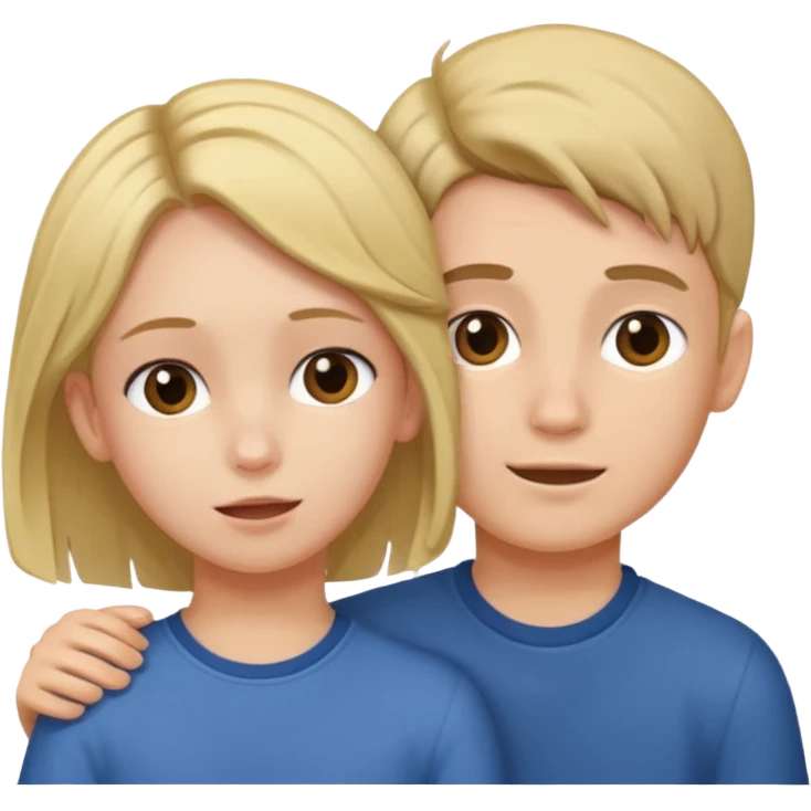 a boy putting a girls hair behind her ears emoji