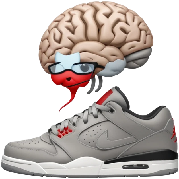 Brain with jordans on emoji