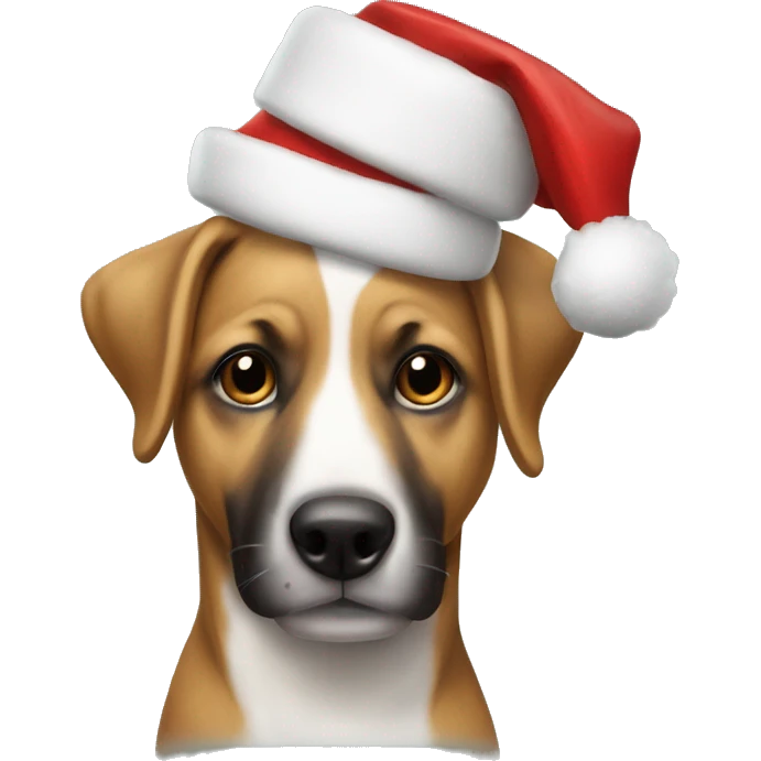Perro con gorrito navideño  emoji