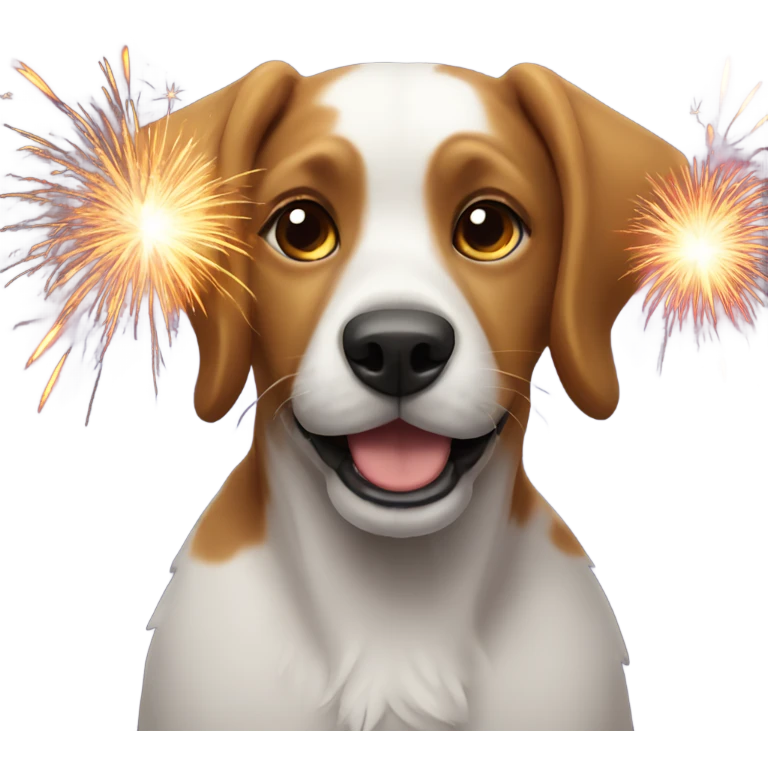Dog with firework emoji