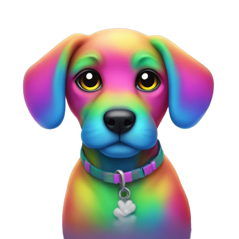 neon rainbow puppy emoji